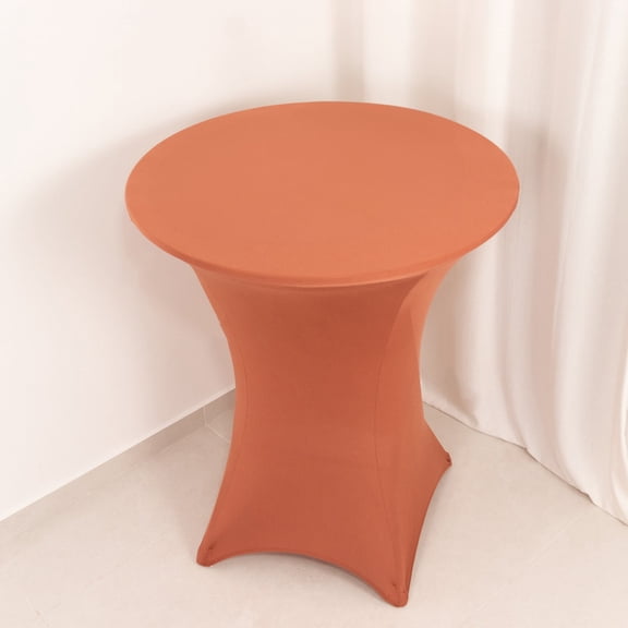 Efavormart Terracotta (Rust) Highboy Spandex Cocktail Table Cover, Fitted Stretch Tablecloth for 33"-36" Dia High Top Tables