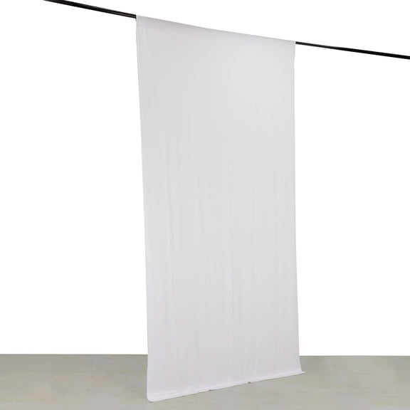Efavormart White 4-Way Stretch Spandex Drapery Panel with Rod Pockets, Photography Backdrop Curtain - 5ftx10ft
