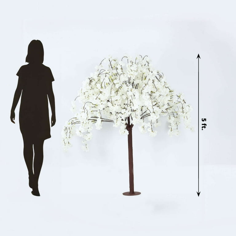 Efavormart White Artificial Cherry Blossom Tree With Efavormart White Artificial Cherry Blossom Tree With