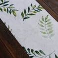 thumbnail image 1 of Efavormart White Green Non-Woven Olive Leaf Print Table Runner, Spring Summer Kitchen Dining Table Decoration - 11"x108", 1 of 5