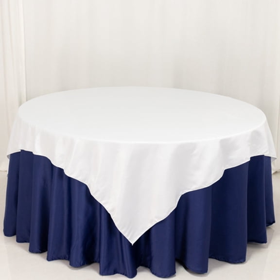 Efavormart White Lamour Satin Table Overlay, Square Tablecloth Topper - 72"x72"