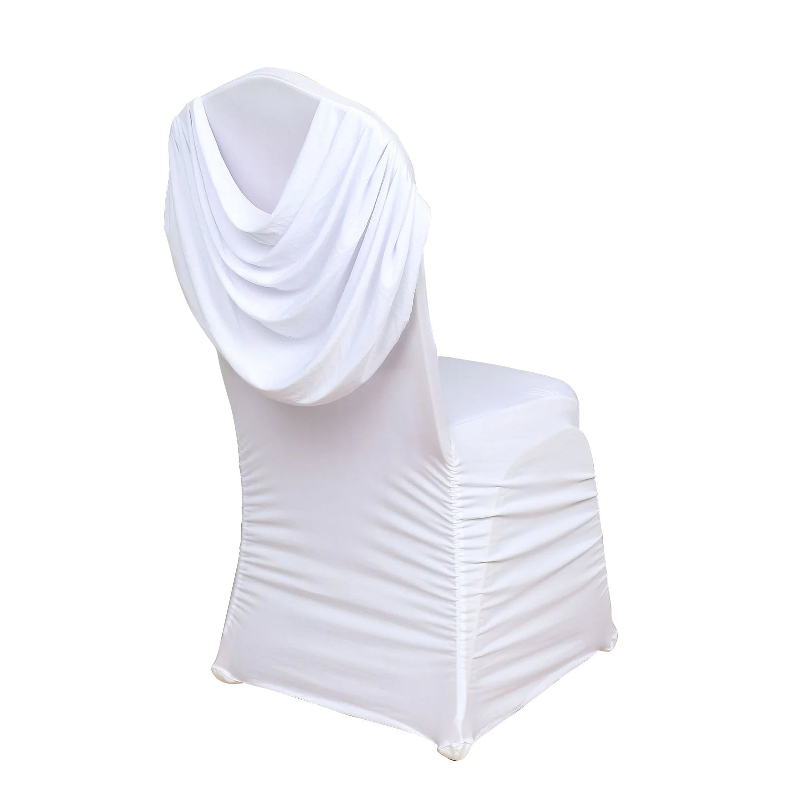 Efavormart White Ruched Swag Back Premium Spandex Fitted Banquet Chair ...