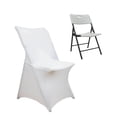 thumbnail image 1 of Efavormart White Stretch Spandex Lifetime Folding Chair Cover, Premium Fitted Chair Cover With Foot Pockets, 1 of 11