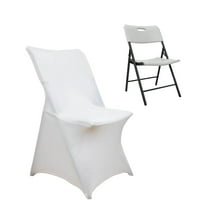 Efavormart White Stretch Spandex Lifetime Folding Chair Cover, Premium Fitted Chair Cover With Foot Pockets