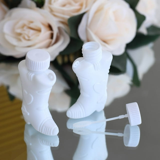 Efavormart Wholesale 24 pack White Cowboy Boot Bubbles Wedding Bridal Favor  for Wedding, Anniversary, Engagement, Bridal, Celebration, Valentine’s Day, Family Reunion, and Gift for Couple Boy Girl