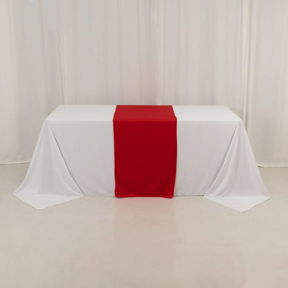 Efavormart Wide Polyester Table Runner 24"x72" Red - Durable Trade Show and Exhibitions Table Decor