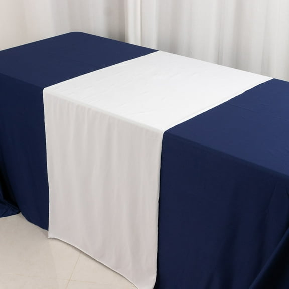 Efavormart Wide Polyester Table Runner 24"x72" White - Durable Trade Show and Exhibitions Table Decor