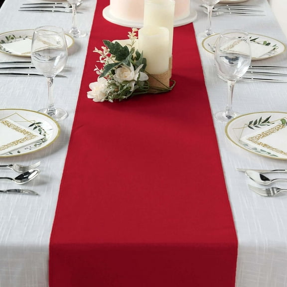 Efavormart Wine Premium Polyester Table Top Runner For Weddings Birthday Party Banquets Decor Fit Rectangle and Round Table
