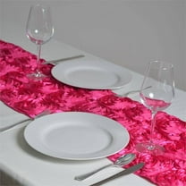 Efavormart Wonderland Rosette Premium Table Runners For Weddings Party Banquets Decor Fit Rectangle and Round Table - Fushia