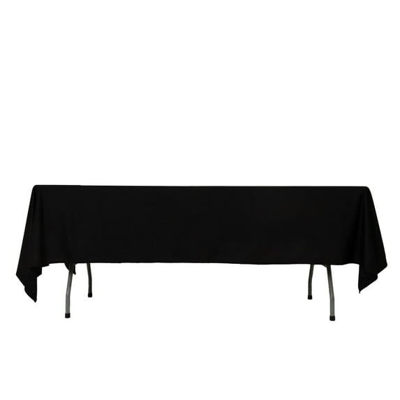 EfavormartFire Retardant 60"x102" Rectangle Scuba Polyester Tablecloth – Black, Wrinkle Free, Stain Resistant Table Cover