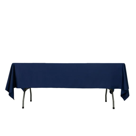 EfavormartFire Retardant 60"x102" Rectangle Scuba Polyester Tablecloth – Navy Blue, Wrinkle Free, Stain Resistant Table Cover