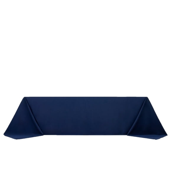 EfavormartFire Retardant 90"x156" Rectangle Scuba Polyester Tablecloth – Navy Blue, Wrinkle Free, Stain Resistant, Seamless Table Cover
