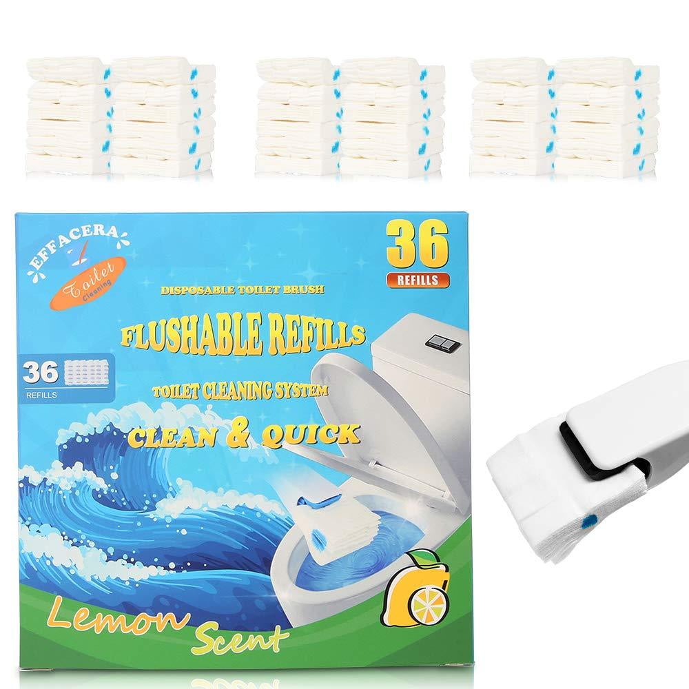 Effacera Disposable Toilet Cleaning System Disposable Toilet Flushable Refill Fresh Brush Flushable Refills - 36 Refills 36 Refi