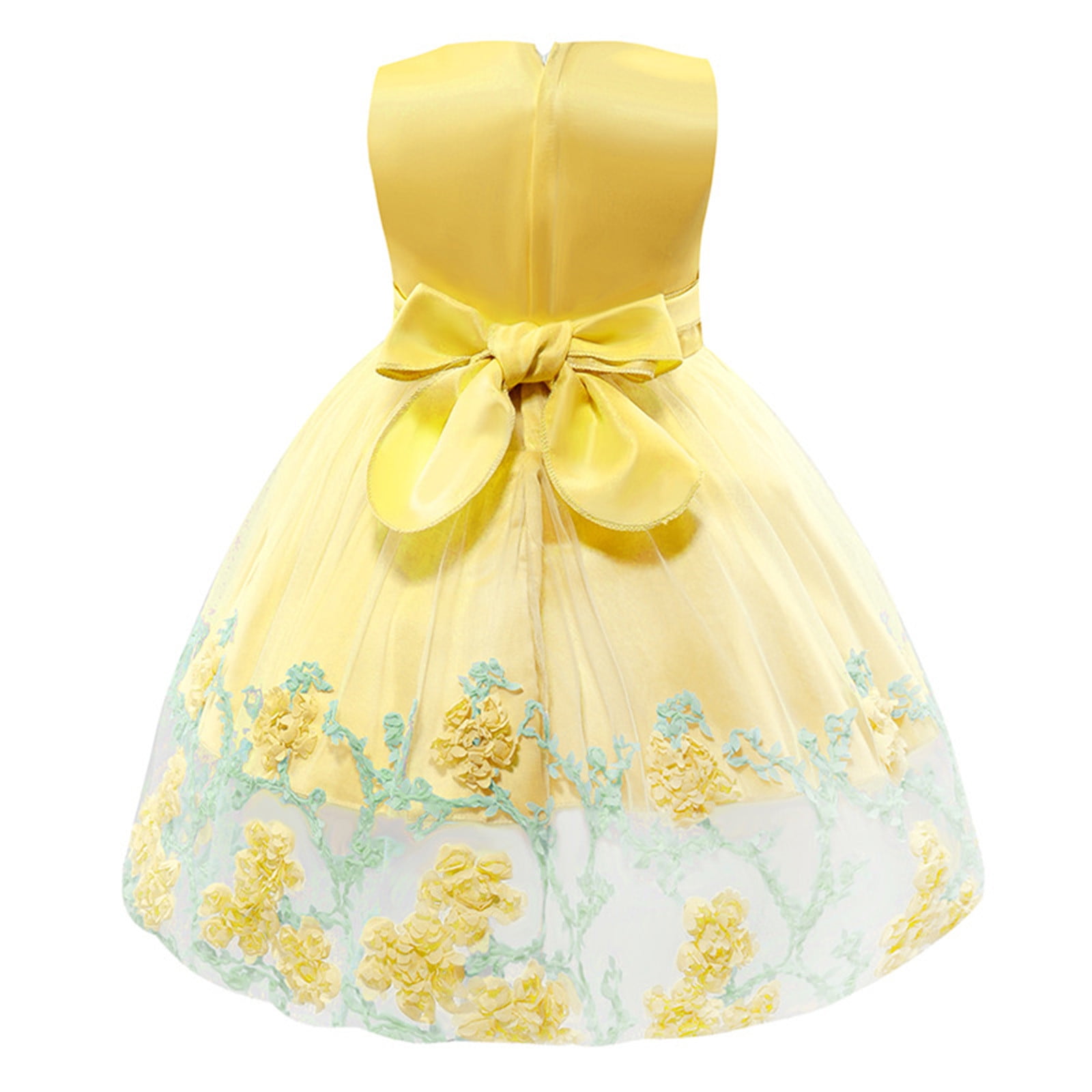 ATOGUTA Baby Dress Sleeveless Mesh Flower Bow Baby One Year Old