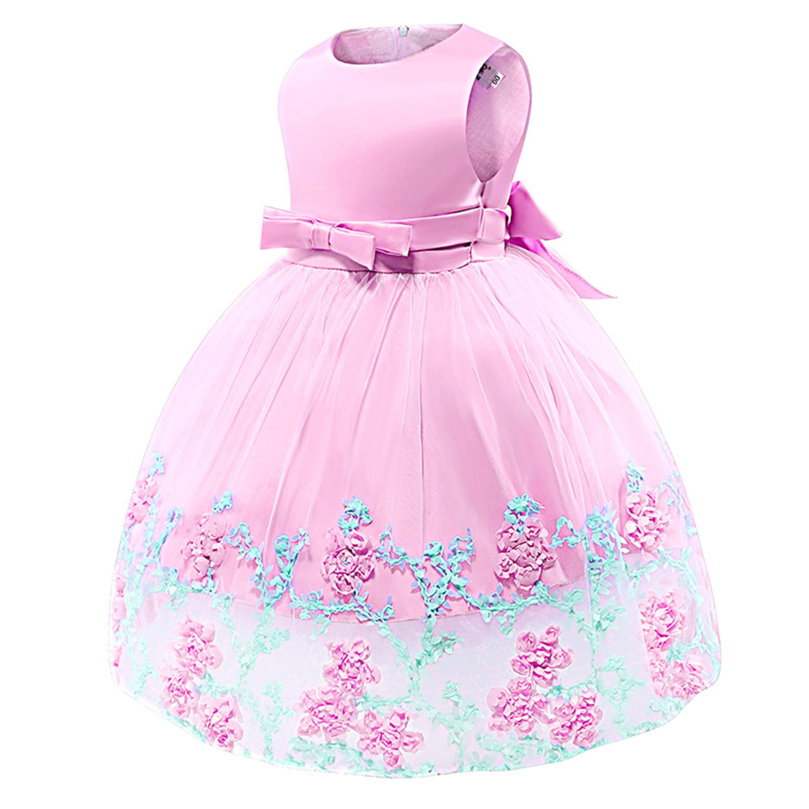 ATOGUTA Baby Dresses for Girls Sleeveless Mesh Flower Bow Baby One Year