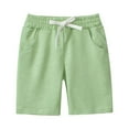 thumbnail image 1 of Effdhgth Boys Active Shorts Summer New Knee Cotton Sports Shorts Green, Size 2-7, 1 of 2