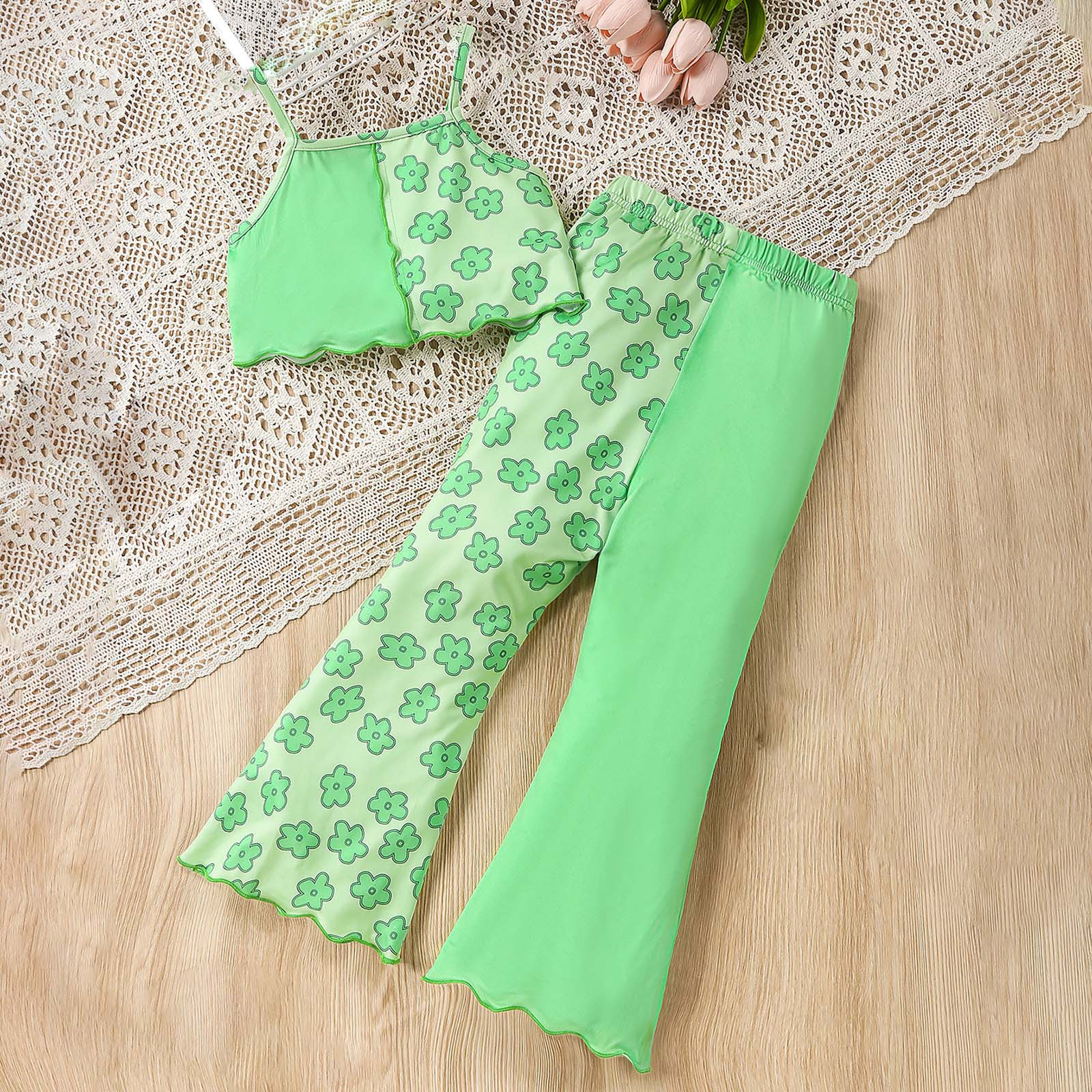 Effdhgth Summer Outfits for Toddler Girls Flowers Camisole Undershirt