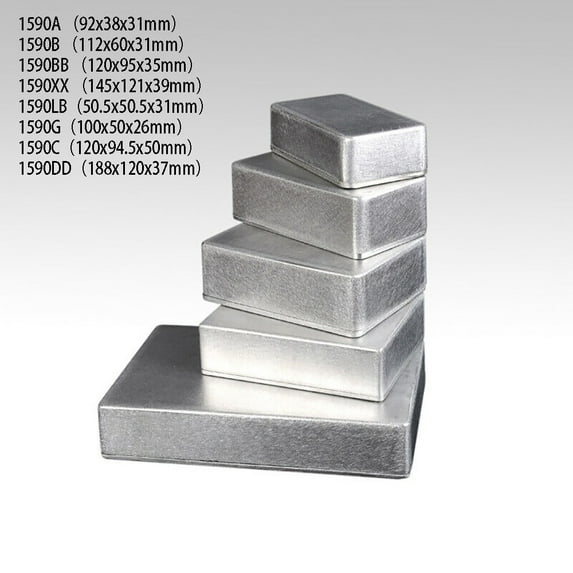Effect Aluminum Box Metal Electric Case Instrument Silver Enclosure Project Box 1590B 112×60×31Mm
