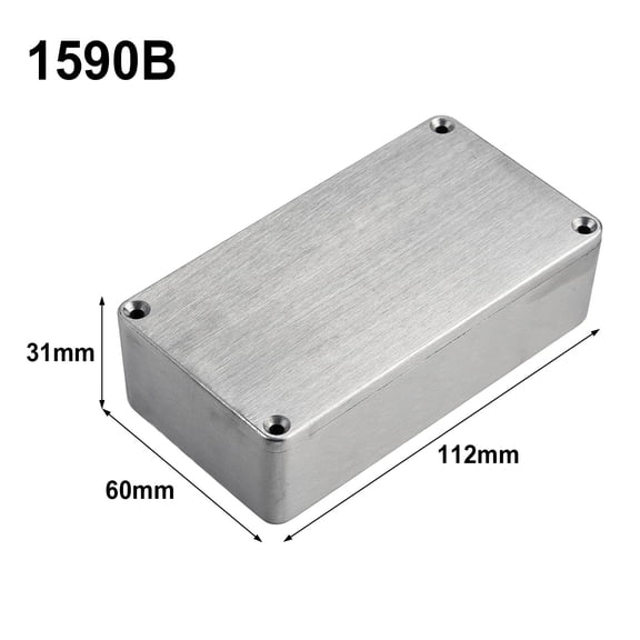 Effect Aluminum Box Metal Electric Case Instrument Silver Enclosure Project Box 1590B (112X60X31Mm)