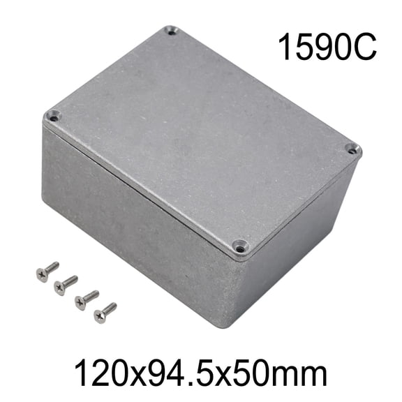 Effect Aluminum Box Metal Electric Case Instrument Silver Enclosure Project Box 1590C(120X94.5X50Mm)
