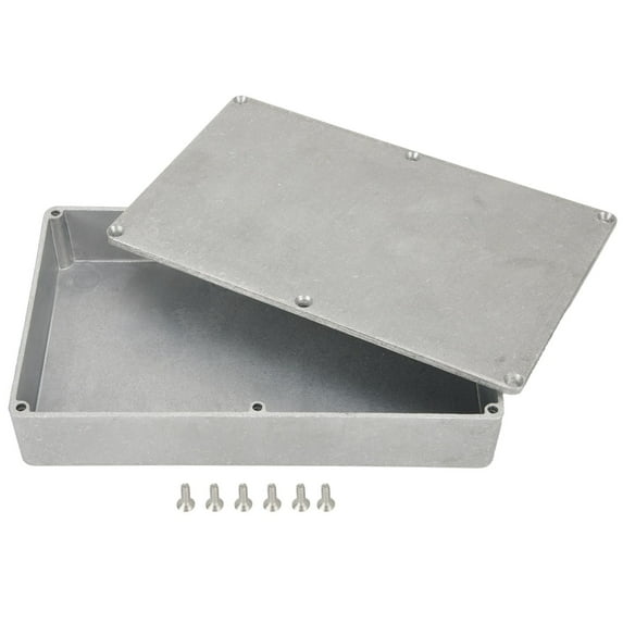 Effect Aluminum Box Metal Electric Case Instrument Silver Enclosure Project Box 1590Dd 188X120X37Mm