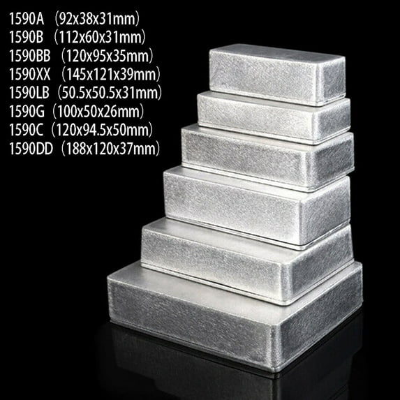 Effect Aluminum Box Metal Electric Case Instrument Silver Enclosure Project Box 1590G(100X50X26Mm)