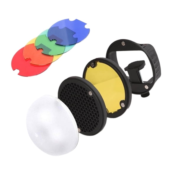 Effect Flashing Diffusion Kit with Dome, Color Gels, Grids for Camera