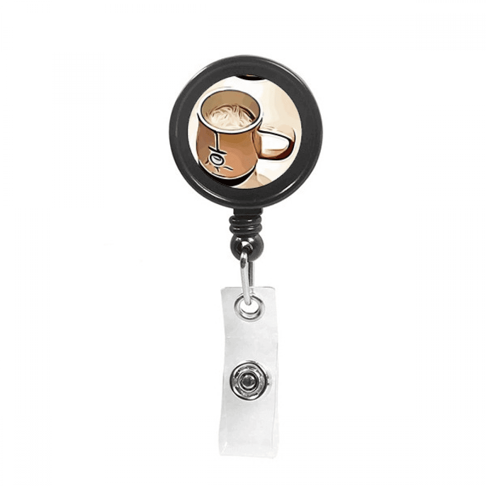 Effect Outline Mellow Drink Milk Tea Retractable Keychain Badge Holder ID Badge