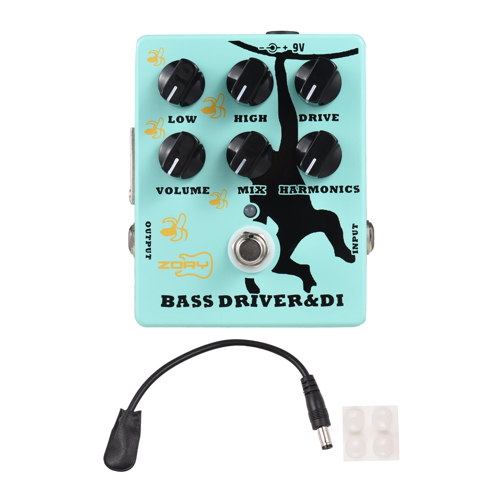 Effect Pedal for Guitar Bass Driver Driver and DI Box Bass Effector Pedal for Electric Bass Guitar with XLR Output Bass Amp Pedal True Bypass DC 9V 6.35mm Input/Output Interface