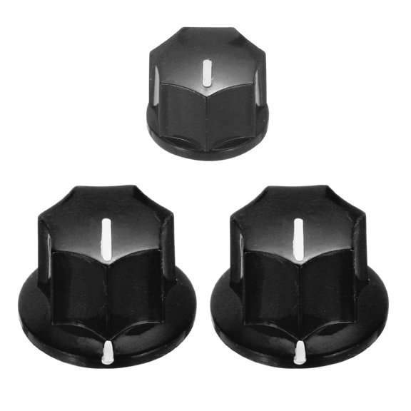 Effect Pedal Knob Set, 5/8" 13/32" Plastic Brass Electric Guitar Knobs,Black