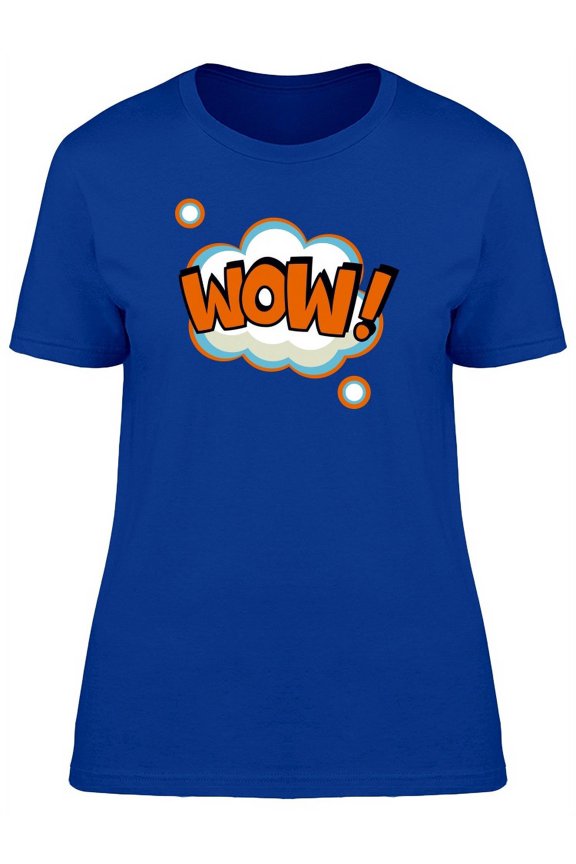 Effect Pop Comic Bubbles Wow T-Shirt Women -Image by Shutterstock, Female Small