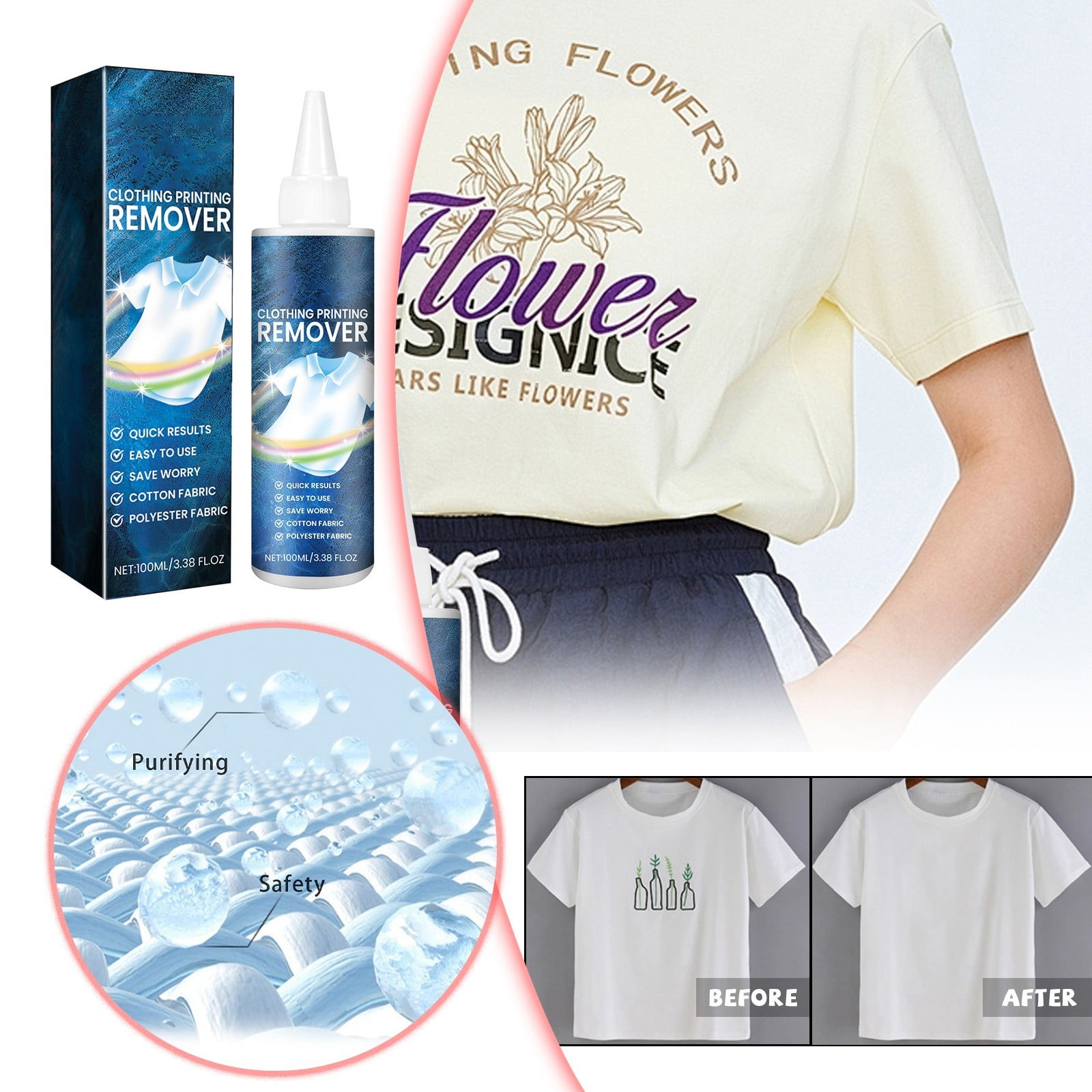 Effective Fabric Printing And Lettering Remover Clothes Cleaning Agent