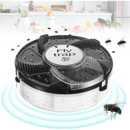 Fly Trap, Indoor with Rotating and Recyclable Catcher - Pest Control Tool for Homes and Gardens