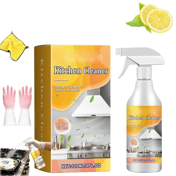 Effective Kitchen Degreaser Cleaner Spray, Fast-Acting Heavy-Duty Grill Degreaser Spray, Heavy-Duty Kitchen Degrease𝐫 Foam Cleaner, Multi Purpose Cleane𝐫 Grease and Grime