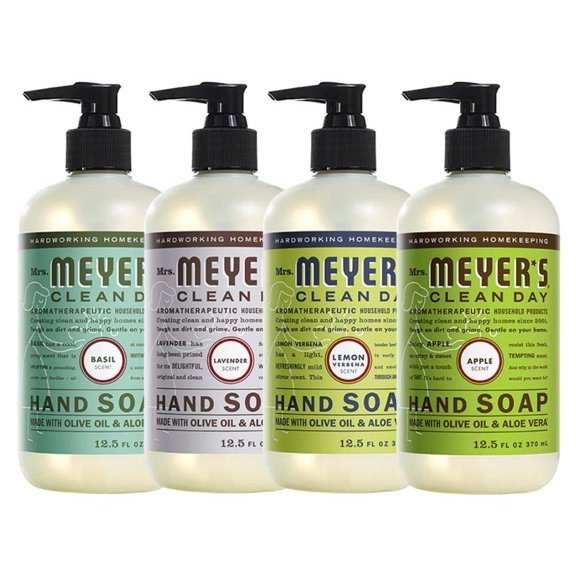 Effective Liquid Hand Soap for Daily Use Natural Hand Soap Essential Oils for Cruelty Free, 1 Bottle Basil, 1 Bottle Lavender, 1 Bottle Lemon Verbena, 1 Bottle Apple Cider, 12.5 OZ each