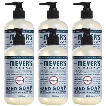 Effective Liquid Hand Soap for Daily Use Natural Hand Soap Essential Oils for Hand Wash Cruelty Free Snowdrop Scented Soap 12.5 FL OZ Per Bottle, 6 Bottles