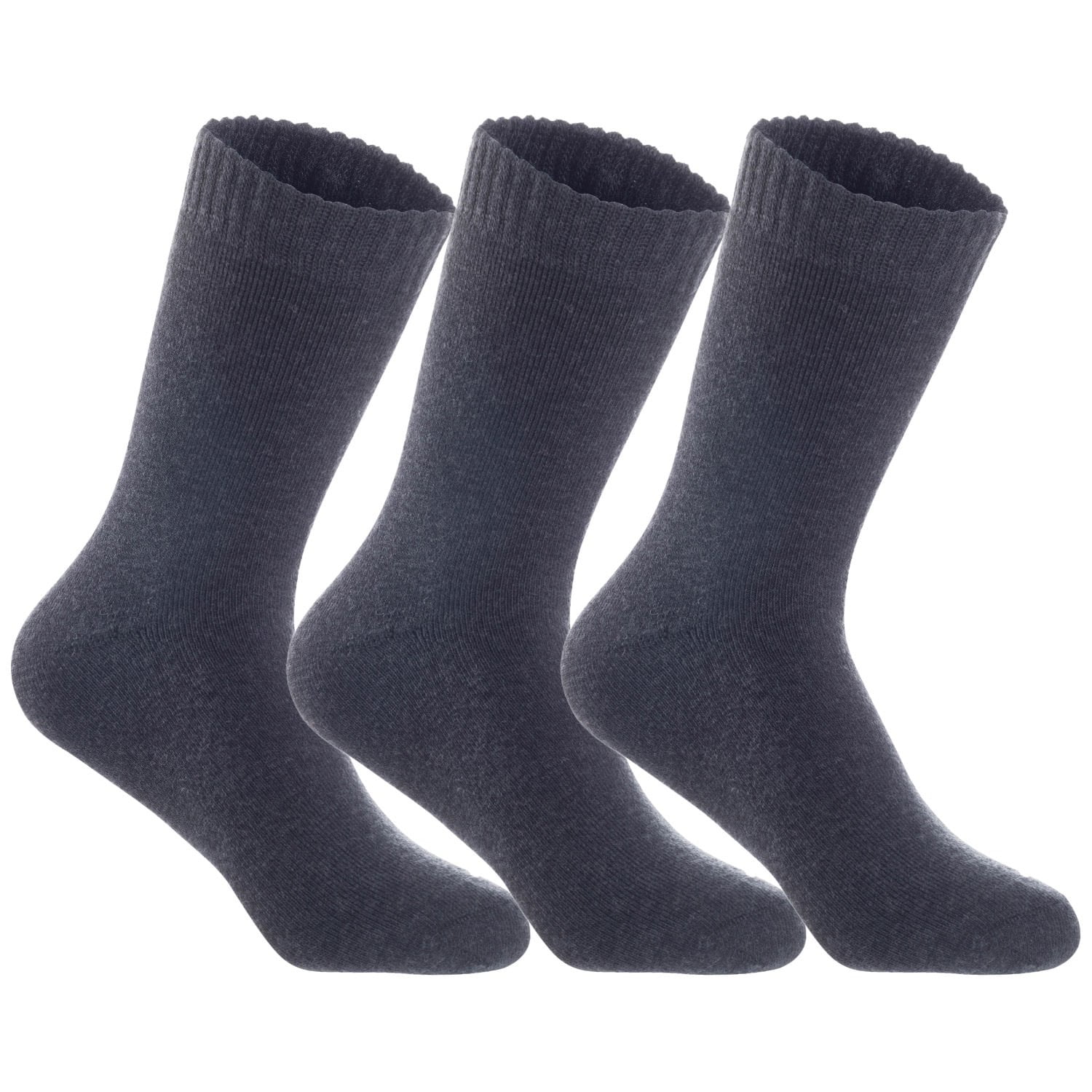 Lian LifeStyle Men's 3 Pairs Ultralight Breathable Wool Crew Socks. High Performance and Extra Comfortable LK0602 Size 6-9 Dark Grey