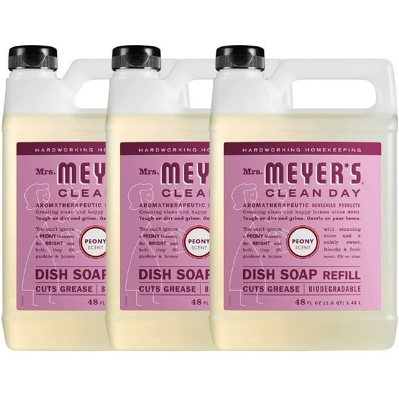 Effective Moisturizing Dishwashing Liquid Dish Soap for Powerwash, Tough on Stain but Gentle on Skin, Cruelty Free Formula, Peony Scent, 16 FL OZ Bottle, 3 Bottles