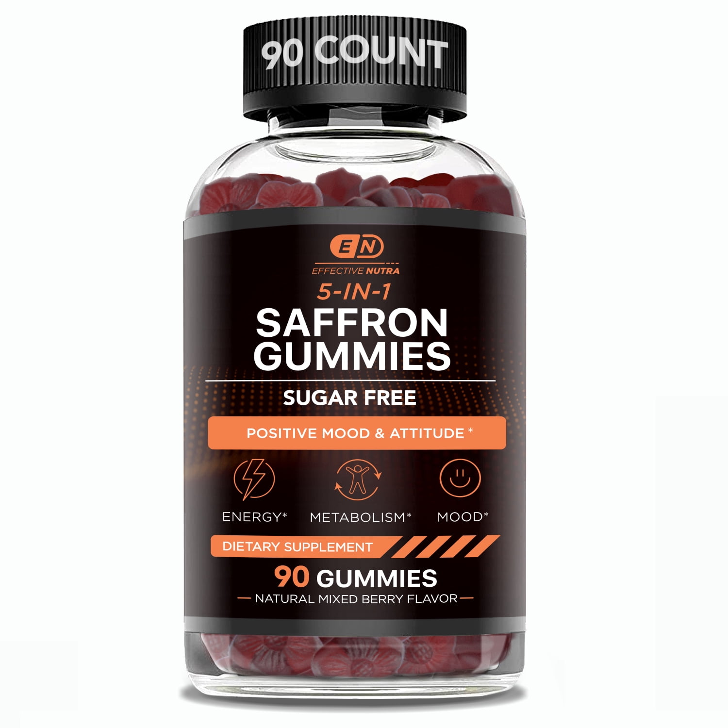 Effective Nutra Saffron Gummies, 5in1 Blend, Sugar Free, NonGMO