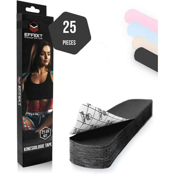 Effekt Manufaktur Pre Cut Kinesiology Tapes Waterproof 10 In X 2 In 25 | 25