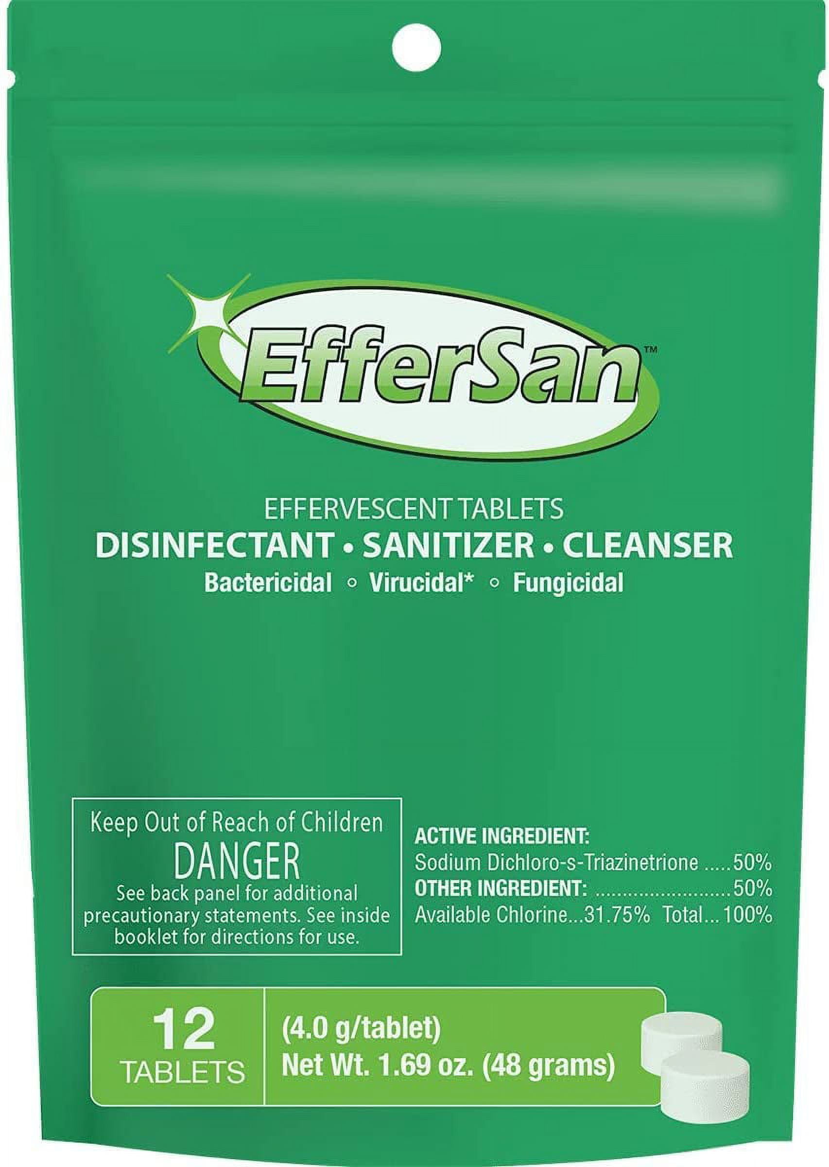 EfferSan Concentrated Disinfectant Tablets 12 Count Pouch Hospital