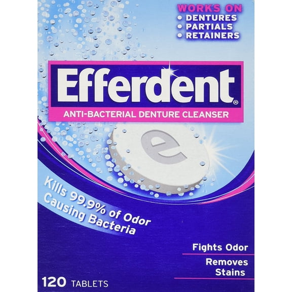 Efferdent Anti-Bacterial Denture Cleanser-120 Count
