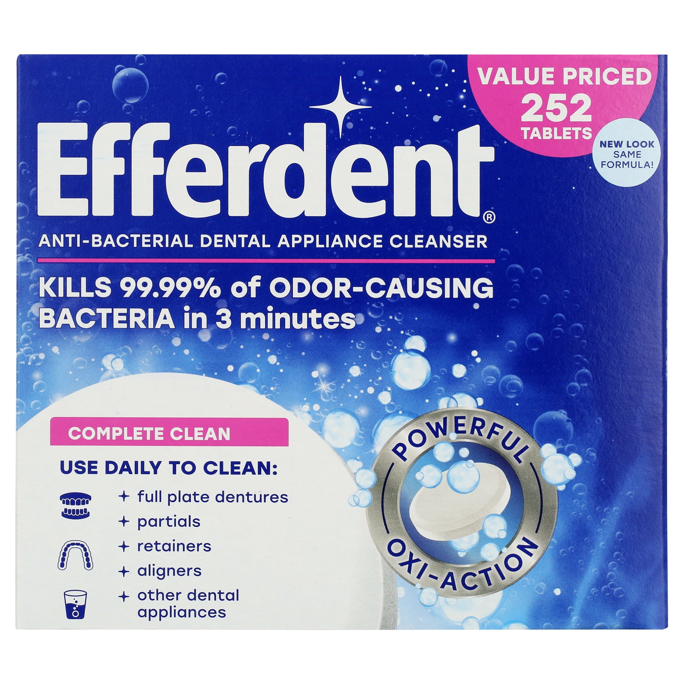 Efferdent Denture Cleaner 252 Piece Tablets