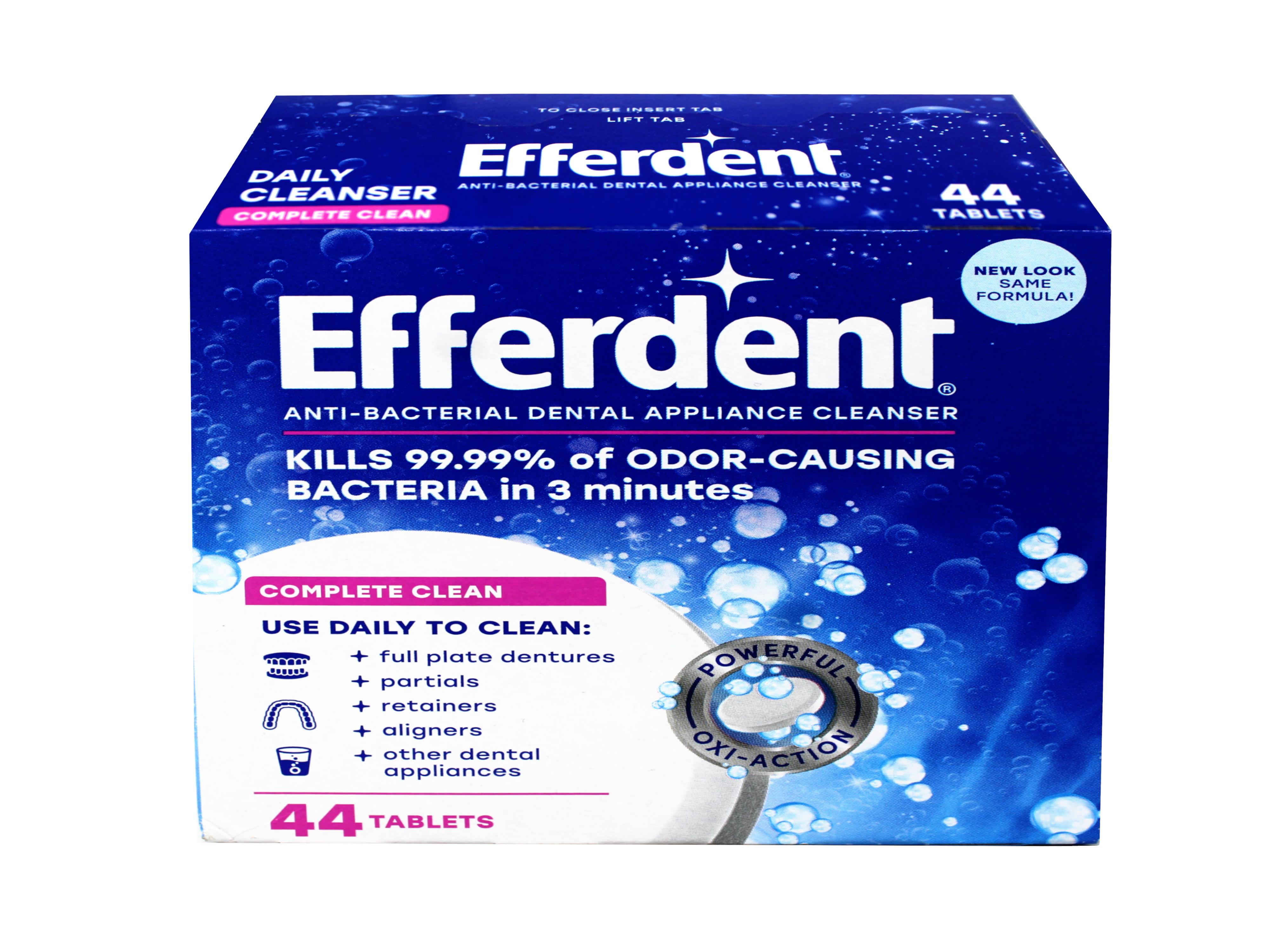 Efferdent Denture Cleanser Tablets, Complete Clean, Cleanser for Retainer and Dental Appliances, 44 Tablets