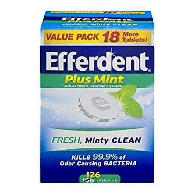 Efferdent Denture Cleanser Tablets, Fresh & Clean, 126 Tablets