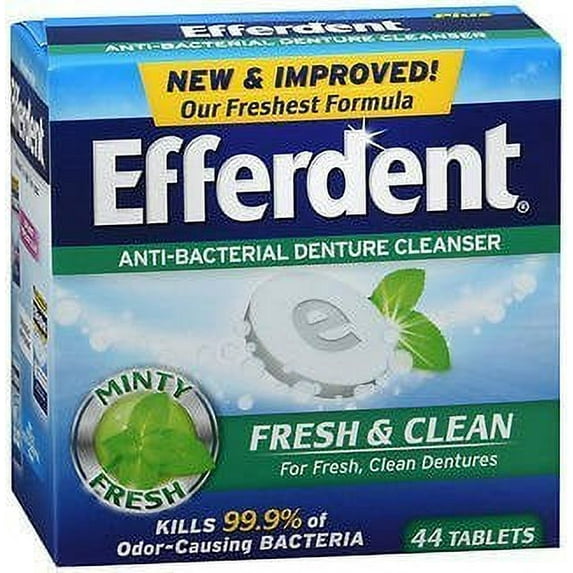Efferdent Fresh & Clean Anti-Bacterial Denture Cleanser Tablets - 44 ct, Pack of 3
