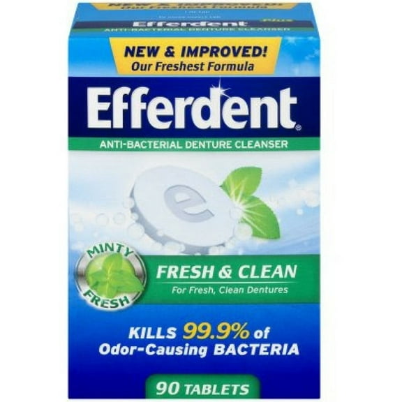 Efferdent Plus Mint Denture Cleanser Tablets 90 ea (Pack of 2)