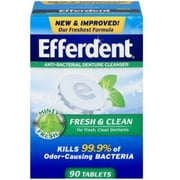 Efferdent Plus Mint Denture Cleanser Tablets 90 ea Pack of 3