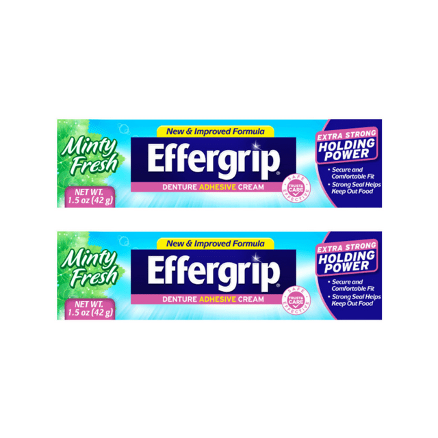 Effergrip Denture Adhesive Cream, Extra Strong Holding Power, 1.5 oz