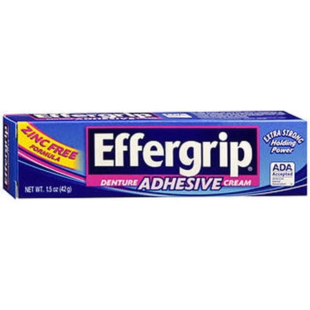 Effergrip Denture Adhesive Cream Extra Strong Holding Power, 1.5oz
